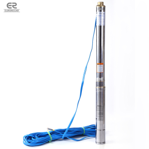 2HP 60Hz /220V Submersible Pump Heavy Duty High Pressure High Lift Stainless Steel 4inch Deep Well Water Pump 387Ft
