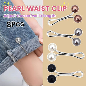 Ellebreen Jeans Skirt Waist Invisible Clip Detachable Fixed Buckle Headscarf Clamp Sweet Pearl Style 8Pcs/pack