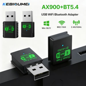 Kebidumei | KEBIDUMEI BT 5.4 Receiver Dongle AX900 Wifi 6 Mini USB Dongle Network Card For PC Laptop Win 10/11 PC Dual Band 2.4G/5Ghz