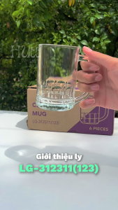 Ly Bia Thủy Tinh Lùn Có Quai Cao Cấp Nhập Khẩu Thái Lan 300ML LG-312311(123)