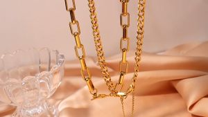 Reverie Paris Minimalist Geometric Splicing Bracelet Necklace Couple Fashion Accessories For Women Men Christmas Gift