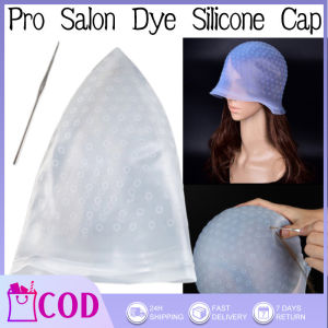 Professional Salon Dye Silicone Cap Highlight Rubber Frosted Cap with Hook Tinted Highlight