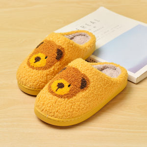 Cute Kids Cotton Slippers Parent-Child Sandals Boys Girl a Family of Three Childrens Non Slip Indoor Home Winter