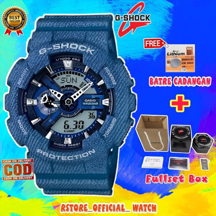Jam Tangan Pria Casio G Shock GA 110 GA-110DC-2A Denim Jeans