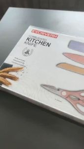 ( BISA COD ) PROMO PISAU DAPUR SET 6 IN 1 WARNA WARNI EVCRIERH DILAPISI ANTI LENGKET / PISAU SET JERAMI WARNA / PISAU SET DAPUR SERBAGUNA / KNIFE SET