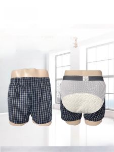 Elderly Mens Cotton Underwear Breathable Post-Surgery Care Shorts Disposable Incontinence Briefs High Waist Comfortable Boxer Briefs