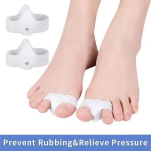 2pcs=1 pair of overlapping toe separator Silicone double ring bunion orthosis orthosis toe expander Split coverage Foot care