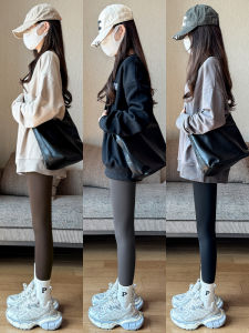 Womens Sharkskin Pants High Waist Tummy Control Butt Lifting Yoga Warm Tights Casual Long Pants Polyester Spandex Blend