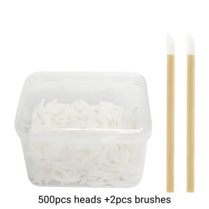 500pcs Disposable Lip Brush Fiber Head Lipstick Applicator Makeup Tool for Eyelash Extensions Replacement Brushes