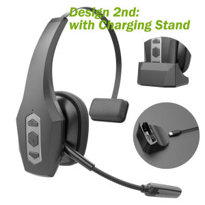 Trucker Bluetooth Headset Wireless Headphones with Microphone Noise Cancelling for Work Meetings Calls Computer Laptop PC Phone