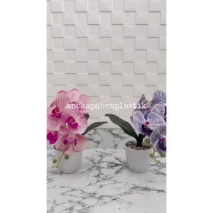Bunga Artificial Anggrek Juntai X1 Mini & Pot Melamine Variasi Warna