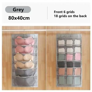 Compartment Underwear Storage Hanging Pocket Wall Mounted Pocket with Hooks Behind Door Pocket Sorting Organizer for Sundries