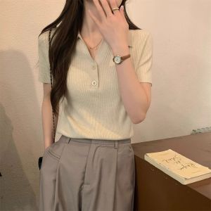 V.C.I | High-end Ice Silk Knit Short Sleeve Polo Shirt