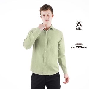 Aerostreet Kemeja Oxford Panjang Clovis Olive QFA2A