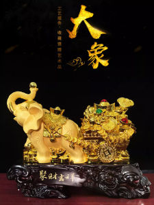 Lucky Elephant Figurine Modern Minimalist Resin Home Decor Office Opening Gift Wealth Attracting Decoration Creative Desktop Display