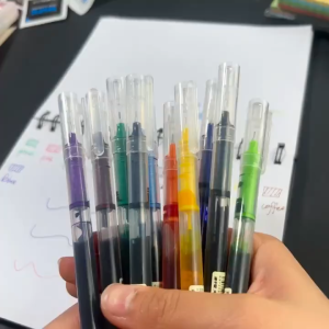 0.5mm Color Sign Pen: Quick drying Gel Pen with Consistent Ink for Straight Liquid Writing in School