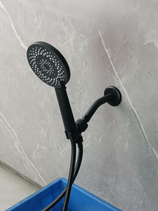 Baokemo High pressure 5-speed handheld shower head with stainless steel hose and adjustable bracket set