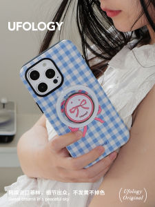 เคสโทรศัพท์แบบครอบเต็มจอลายผีเสื้อสีน้ำเงิน Ufology Original Magnetic Filmlen สำหรับ iPhone 16 pro Max 15 pro Apple 14 ลายผีเสื้อแบบแยกเป็นสองส่วน