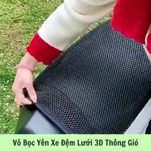 Bọc trùm yên xe máy 80–90cm lưới tổ ong 3D chống nóng êm ái dùng đi làm và đi học