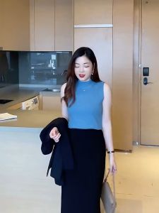 FRAN Womens Pullover Sleeveless Knit Cropped Slim Fit Top COD