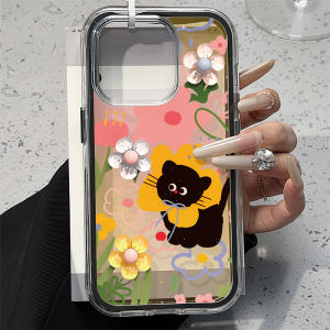 TAOYUNXI | 2 in 1 Cartoon Flower Phone Case For iPhone 16 Pro Max 17 13 11 15 14 12 Air 17promax Silicone Transparent Funda Cover