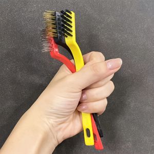 3-Piece Kitchen Cleaning Brush Set Suitable for Stovetops Range Hoods and Bathrooms with Soft Medium and Stiff Bristles