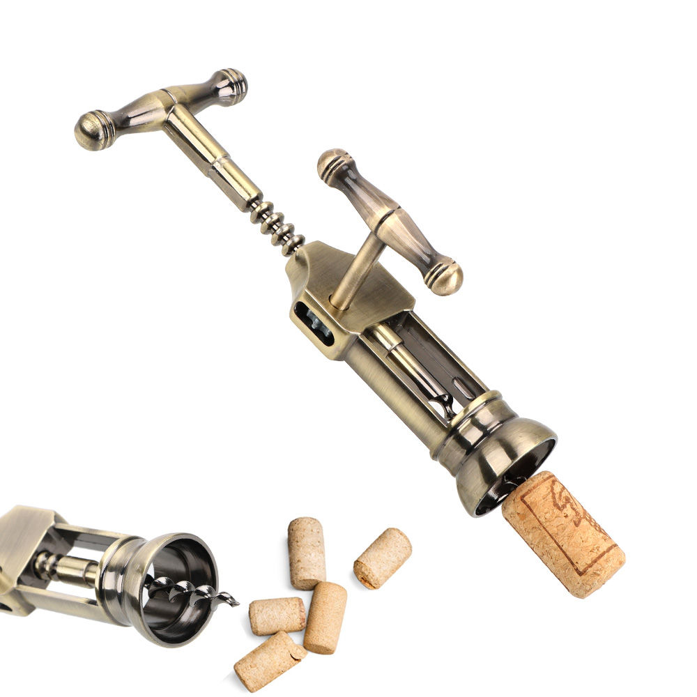 Vintage Rack & Pinion Corkscrew, Classic Wine Bottle Opener Premium Bar Tool & Kitchen Gadget
_voghion.com
