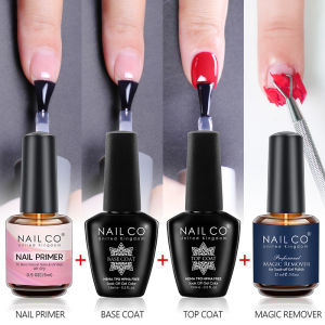 NAILCO | NAILCO 15ml Top Coat Base Coat Magic Remover Functionality Nail Gel Polishes Primer Set UV Nail Esmalte Lakiery Nails Art Vernis