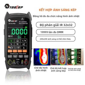 Máy Đo Nhiệt Độ Hồng Ngoại 2 Trong 1 TOOLTOP Máy Đo Nhiệt Độ Hồng Ngoại Cầm Tay 19999 Đếm Độ Phân Giải 32x32 Màn Hình 28 Inch Máy Ảnh Nhiệt Có Chức Năng Điều Chỉnh Độ Phát Xạ