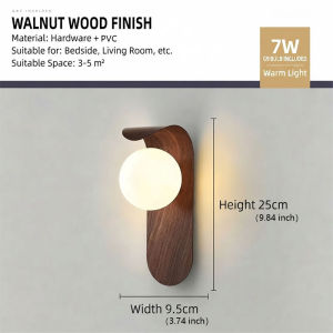 Modern Wall Lamp Walnut Texture Grain Decorative Wall Light Bedroom Bedside Corridor Staircase Wall Sconce Indoor Lighting