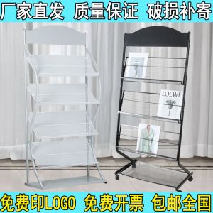 Modern Simplicity Iron Material Floor-standing Display Stand Brochure Magazine Book Storage Rack Non-portable Customizable