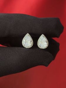 Diamcity (Free Gra Certificate) Anting Moissanite Emas Perhiasan Perak Wanita