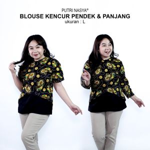 Atasan Batik Blouse Big Size Wanita Lengkap L-XL-2L-3L-4L-5L-6L-7L Model Blus Jumbo Seragam Batik / Atasan Batik Bigsize Formal / Blus Batik Kerja Jumbo Kantor Wanita Bahan Katun / Pakaian Batik Kekinian Formal Wanita LD 140 / Blouse Batik Model Terbaru