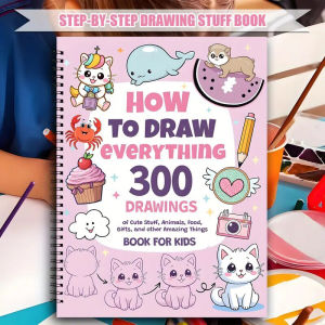 Creative Animal Food Pattern Drawing Sketchbook How to Draw 300 Cute Designs Cross-Border Cultivation Art Learning Notebook