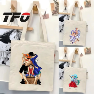 TFO Tote Bag One Piece the Straw Hat Pirates Monkey D. Luffy Versatile Ideal for College School