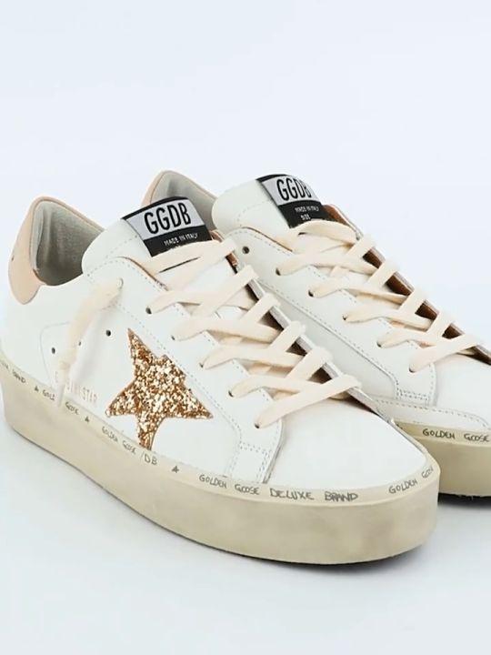Original Golden Goose Hi Star sneakers with gold glitter star and beige  leather heel tab | Lazada PH
