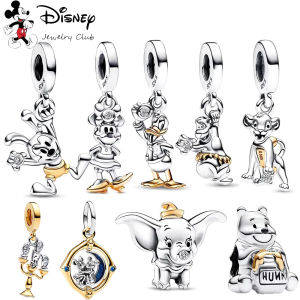2026 NEW Fine Making Disney Mickey Mouse、Donald Duck & Dumbo Dangle Charm Bead Fit Original Silver 925 Bracelet DIY Jewelry Gift