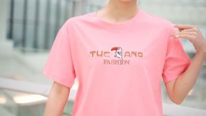 Womens all cotton shirt round neck T-shirt sportswear multiple color tops