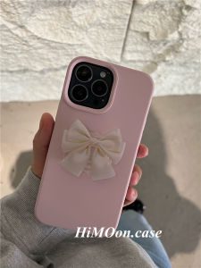 French Butterfly Knot Phone Case Stand Compatible with Apple iPhone 15 pro Liquid Silicone Protective Cover 14 plus 16 Anti-Fall