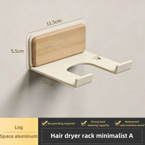 Walnut Wood Hairdryer Holder for Dyson/Laifen No Drilling Bathroom Shelf with Easy Installation Storage Rack Organizer FR2009
