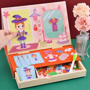 Princess Dress-Up Magnetic Stickers Girls Educational Toys 3D Character Puzzle Fun Learning Stick Figures Childrens Book