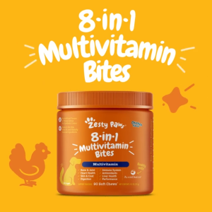 Zesty Paws 8-in-1 Multifunctional Bites Dogs - Peanut Butter Flavor (90 Soft Chews) (EXP:03 2028)