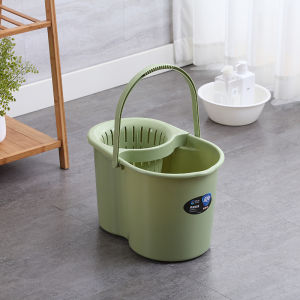 Thickened Plastic Mop Bucket Traditional Manual Drainage Bucket Home Use Hand Press Squeeze Bucket Floor Cleaning Tool