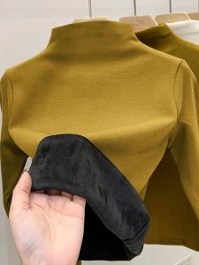QIAOXIZI | Half-High Neck Warm Woolen Thermal Underwear for Women Autumn Winter