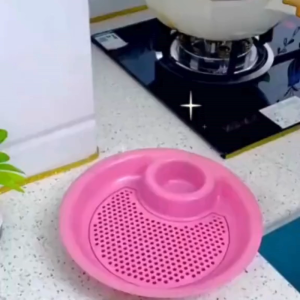 Piring Saji Makan Cafe Pangsit Gyoza Dimsum Sushi Dumpling Kuotie Buah 2 Lapis 2 In 1 Tempat Saus Tirisan Minyak Plastik BPA Free Tahan Panas