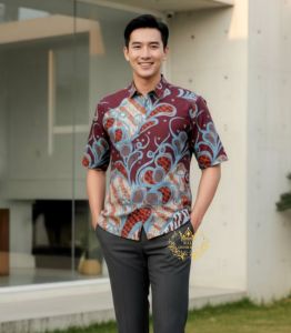 Dian fashion kemeja batik pria lengan pendek -Hem Batik pria lengan pendek