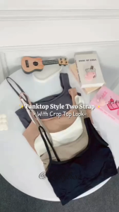 LadyLuxe - Atasan Crop Top Sling Tanktop Style Tanktop Silang Pakaian Dalam With Cup BRA BR049