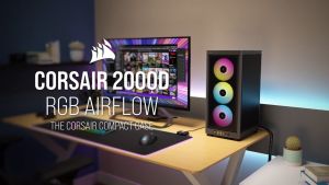Corsair 2000D AIRFLOW Series Mini-ITX PC Case - 2000D Airflow/iCUE 2000D RGB Airflow (Black/White)