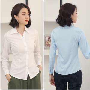 Fashionable White Shirt Womens Long Sleeve Workwear Slimming Professional Clothing Teacher Interview Office Uniform Korean Style