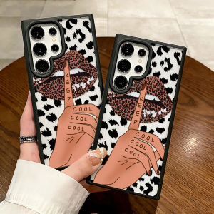 Silicone Matte Phone Case For Samsung A56 5G A17 A16 A55 A54 A15 A07 A06 A36 A35 A26 A25 A05s A12 A13 A14 A34 Leopard Lips Cover